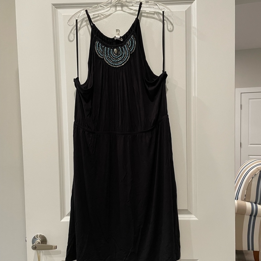 Black Dress.  Beaded neckline